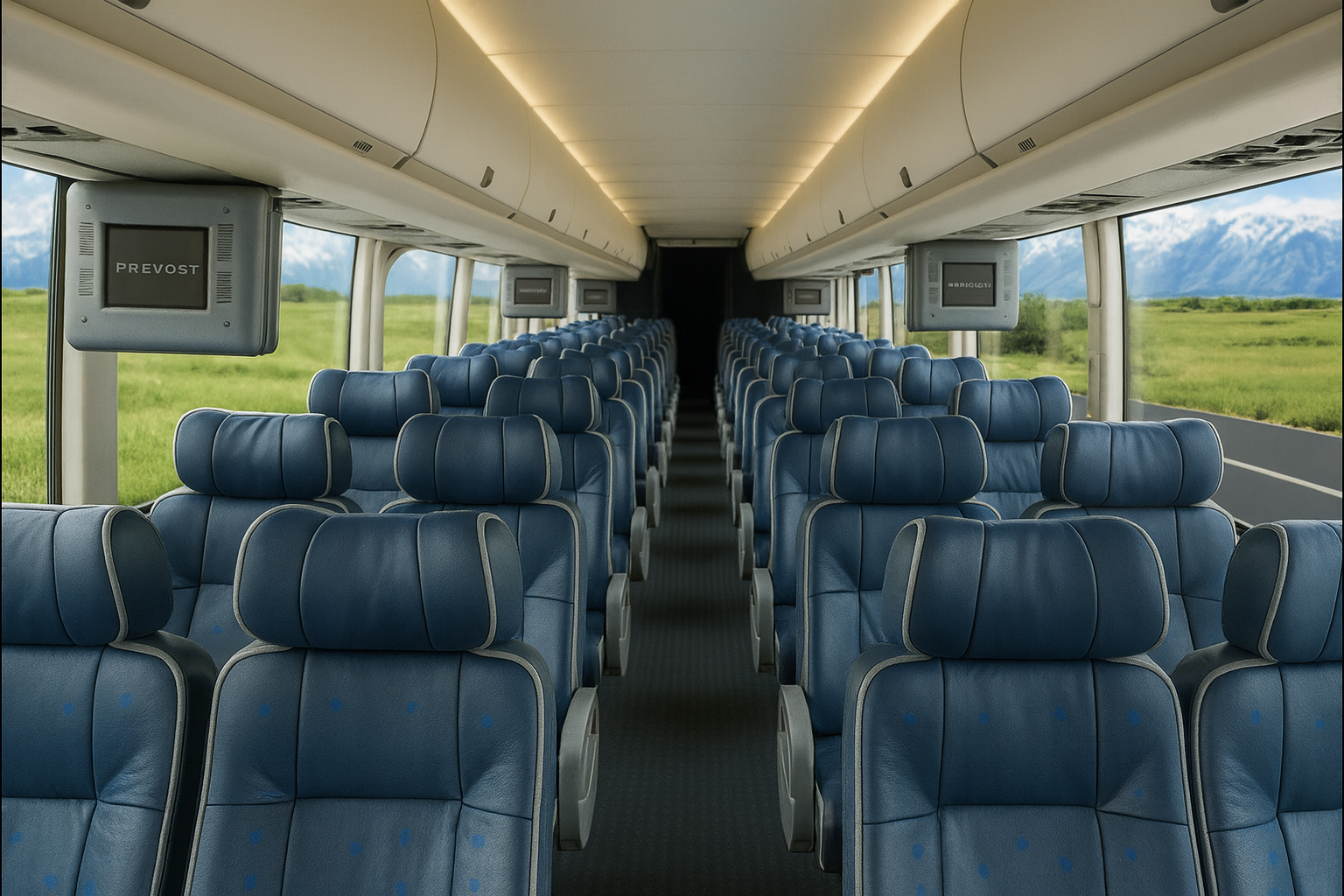 48 Passenger Coach Bus Interior