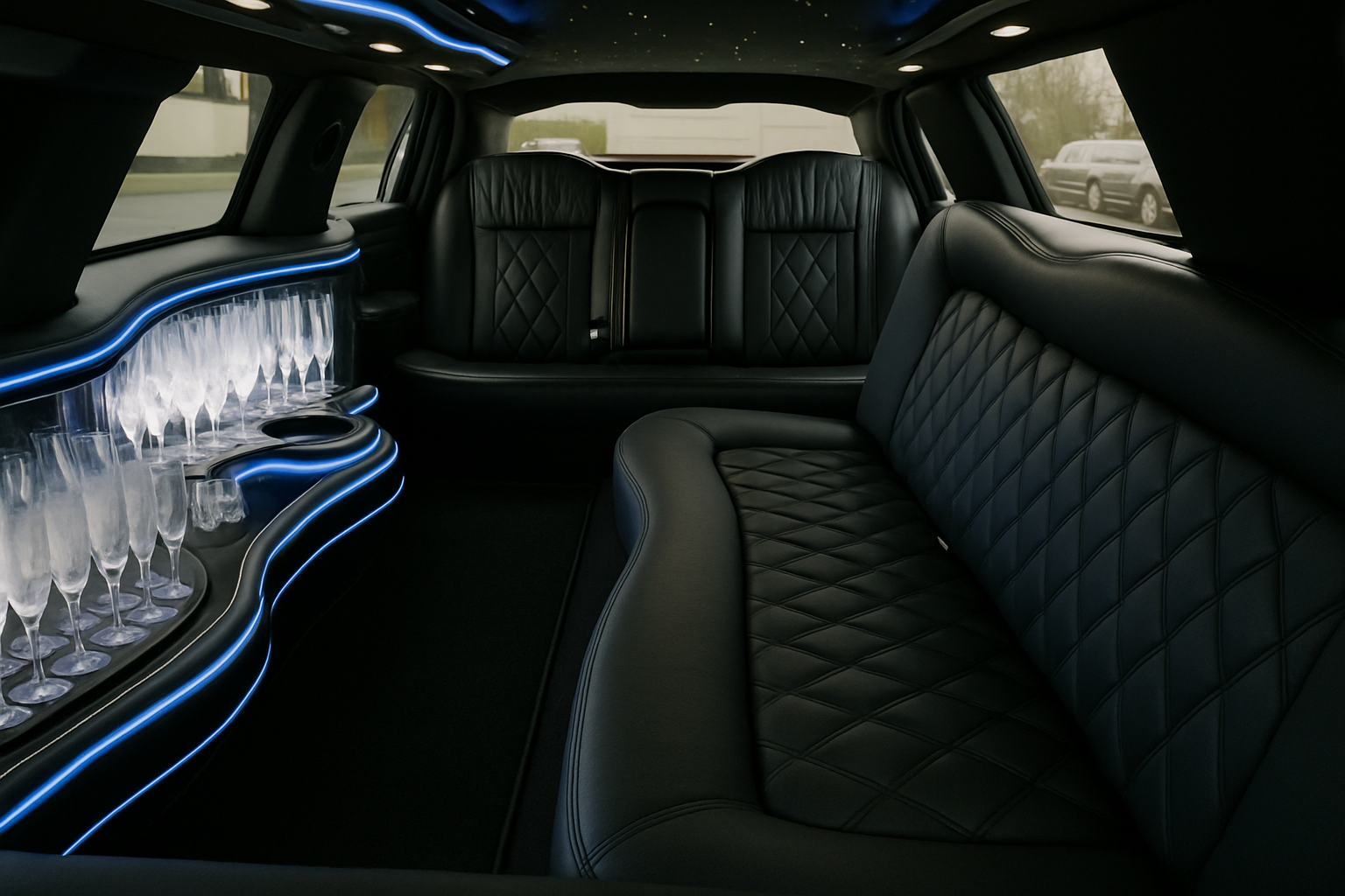 8 Passenger Limo Interior
